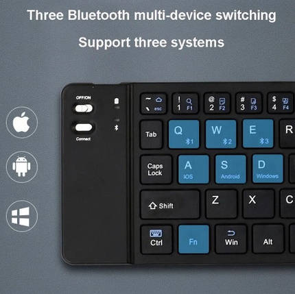 Міні-складана Bluetooth-сумісна Клавіатура для iPad, Android, Windows, Windows, iOS, телефону, планшета, TV, фото 1