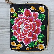 Жіночий Гаманець з Вишивкою Метелик, Квітка Рожевий, Квітка Синій, Стильний Гаманець, фото 4