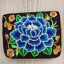 Жіночий Гаманець з Вишивкою Метелик, Квітка Рожевий, Квітка Синій, Стильний Гаманець, фото 5