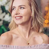 Кулон Серце з трояндою I love You золотий, Heart Charming, фото 5