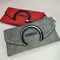 Жіночий Гаманець RONGRAN. Бордовий і Сірий, Стильне портмоне для дівчат, фото 2