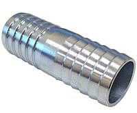 Соединитель шлангов двухсторонний (куплунг), под рукав с внутренним диаметром 1/2" 12 мм | Гальванизированная