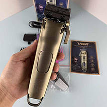 Акумуляторна машинка для стриження волосся VGR тример на акумуляторі з LED-дисплеєм для стриження вусів і бороди, фото 2