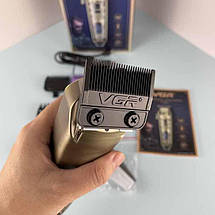 Акумуляторна машинка для стриження волосся VGR тример на акумуляторі з LED-дисплеєм для стриження вусів і бороди, фото 5