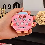 Інтерактивна Дитяча Іграшка-Брелок Антистрес із Роботом Зайчика Міні Pop It №12 Кишенькова Гра Рожева, фото 2