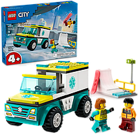 Конструктор Лего Сити Скорая помощь и сноубордист Lego City 60403