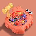 Дитяча розвиваюча іграшка стукалка  668-25 з молоточком Крокодил Рожевий, фото 6
