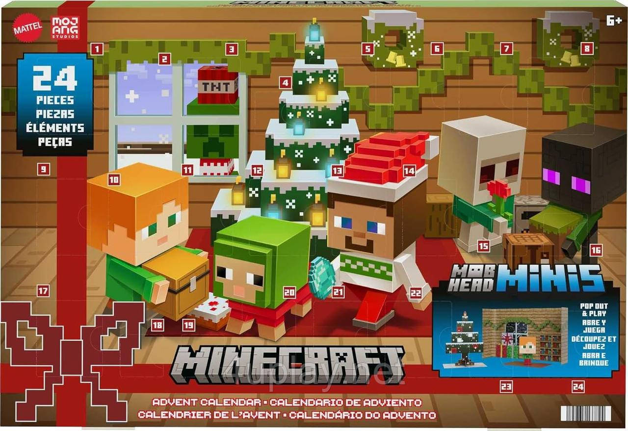 Ігровий набір Minecraft Mob Head Minis Advent Calendar Адвент-календар Майнкрафт 2023/2024 Оригінал