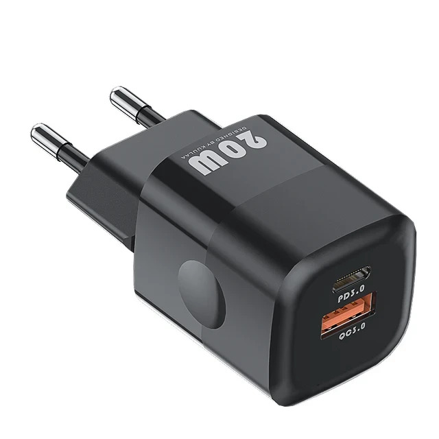 Зарядний пристрій KUULAA KL-CD59 20W GaN USB/Type-C PD швидка зарядка QC3.0 PD3.0 USB-C