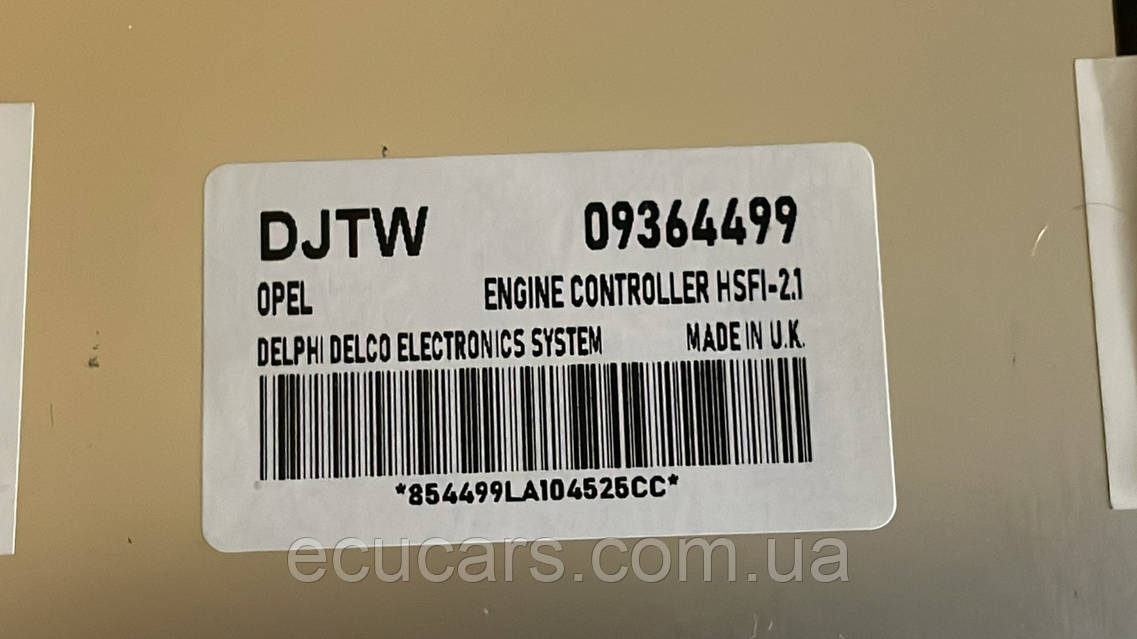 DJTW 09364499 Блок управления двигателем Opel Astra G Zafira