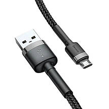 Кабель Baseus Cafule USB to Micro USB 1.5A 2м (CAMKLF-CG1) Чорний, фото 2