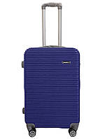 Дорожний вместительный чемодан на колесах средний М CARBON 147 чемоданчик M на 4 колесах с синий
