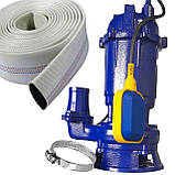 НАСОС + ШЛАНГ 20м фекальний насос для каналізації, фото 2