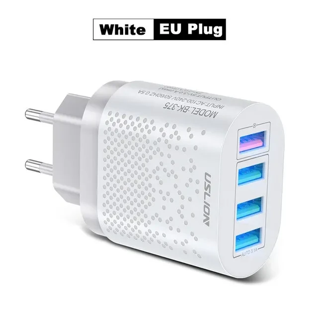 Швидкісна зарядка USLION BK-375 48W 4xUSB для Samsung,Xiaomi,Iphone,Poco,1+,Oppo тощо