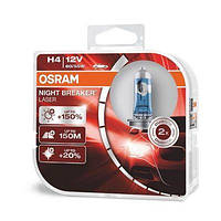 Лампа галогеновая OSRAM / Night Breaker Laser +150% / H4 (2 шт.)