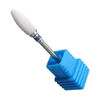 Фреза керамічна "кукурудза" синя преміум, для зняття гель-лаку та гелевого покриття з нігтів