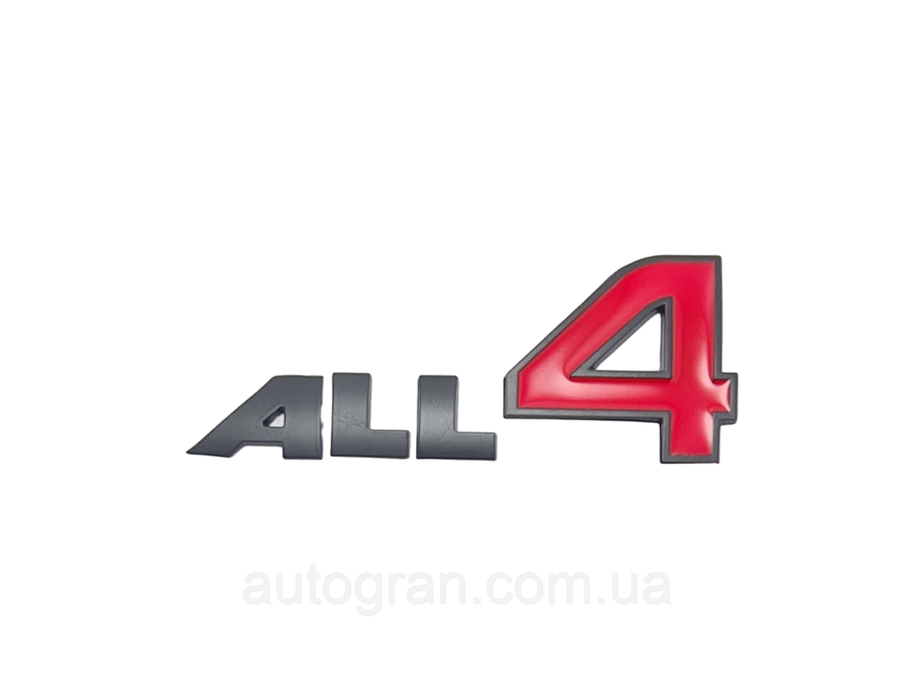 Емблема напис багажника Mini All4 чорна