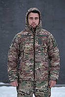 Мужская куртка с подкладкой Omni-Heat мультикам / Зимняя верхняя одежда с липучками под шевроны
