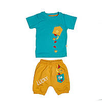 Костюм летний Twins Bobiskobaby Lucky (футболка и шорты) BOBI573-MIY-80, mint, ментол, 9-12 мес