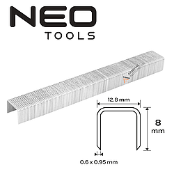 Оцинковані скоби для пневматичного степлера 8 мм x 12.8 мм, тип 80, уп. 4000 шт NEO 14-611