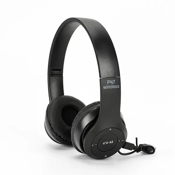 Бездротові Навушники P-47 Bluetooth + MicroSD + FM Радіо Чорний Лучшая цена