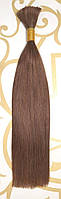 Натуральные волосы для наращивания в срезе 50 см, 100 г, #6 Тёмно-Русый