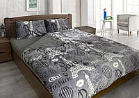 Комплект постельного белья микрофибра+бязь ТЕТ-@-ТЕТ Париж серый (евро размер)
