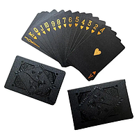 Пластикові карти гральні для покеру чорні золоті