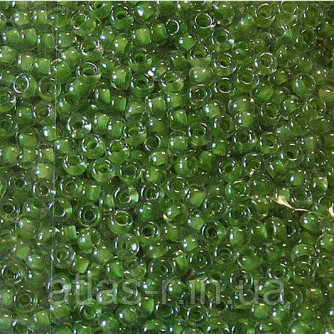 Бісер Preciosa Чехія №38657 1г, брудно-зелений прозорий з внутрішнім забарвленням