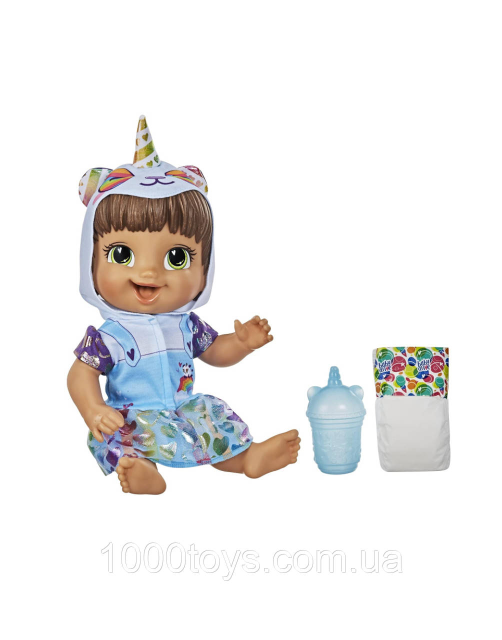 Лялька Hasbro Бебі Алів в костюмі единорога. Baby Alive Tinycorns Doll, Panda Unicorn