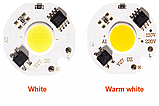 LEd 9w сob Smart IC 220 V 6000 K Круглий світлодіод 9w COB Д26мм., фото 6