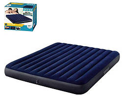 Надувний матрац двомісний Intex 64755 Classic Downy Airbed Dura-Beam, 183х203х25 см