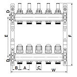 Колекторний блок із витратомірами ITAL HC1-07 x 3/4"Ek, нержавіюча сталь, фото 4