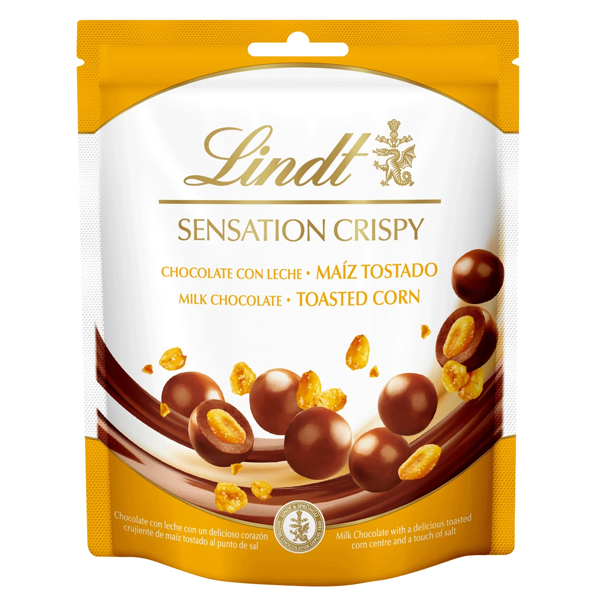 Шоколадные шарики Lindt Crispy Sensation Milk Chocolate Corn 140г (ТЕРМІН ДО 03.2024)
