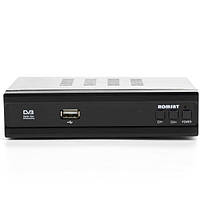 Тюнер для телевизора Romsat DVB-T2 пульт ДУ/Wi-Fi HDMI/RCA/USB 1080p черный (T7085HD)