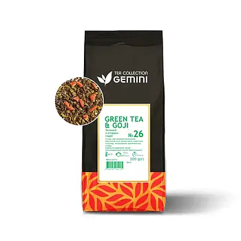 Чай листовий 200 грам Green Tea Goji Зелений чай з ягодами годжі