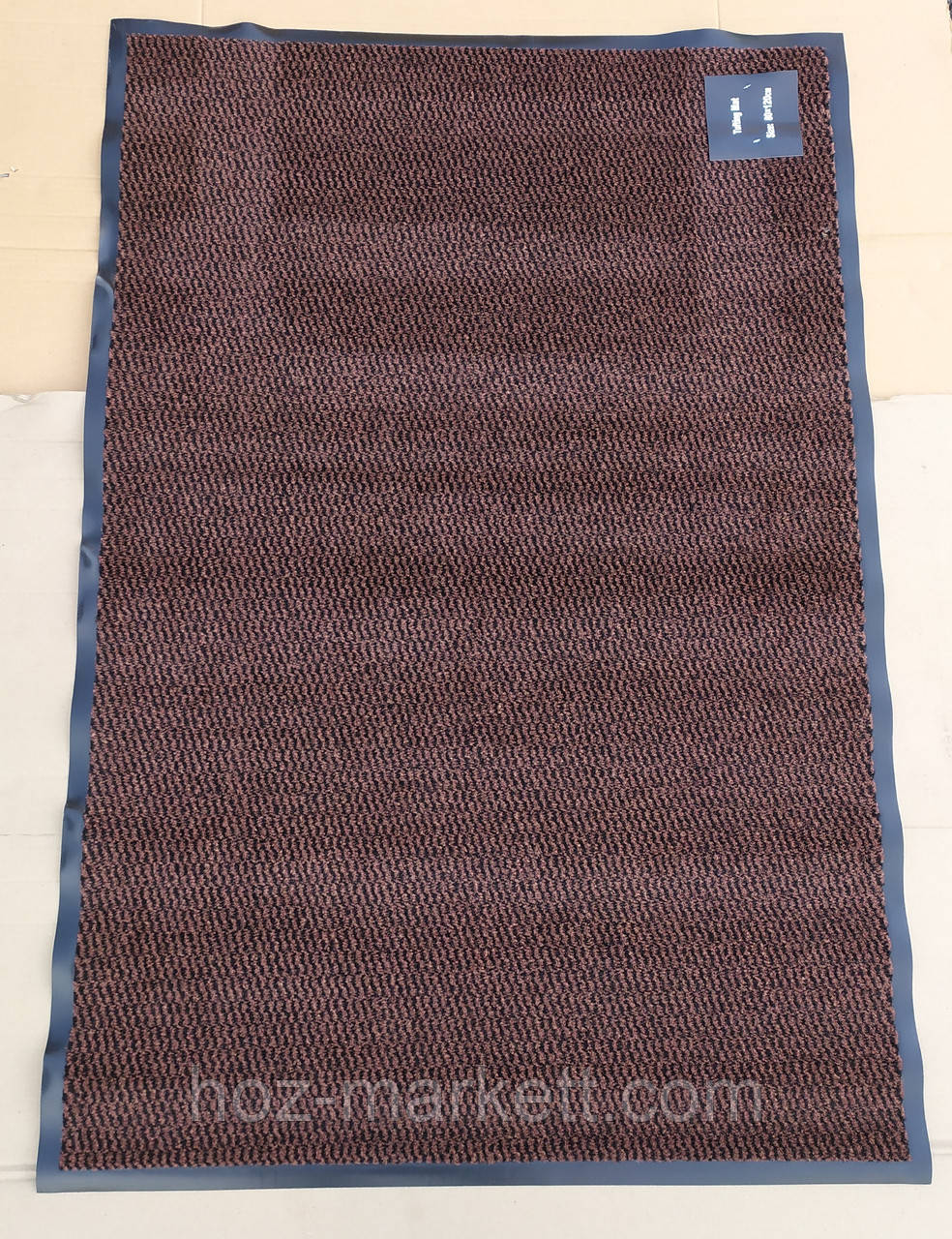Килимок 150 х 100 см коричневий вологопоглинальний придверний брудозахисний на гумовій основі, фото 1