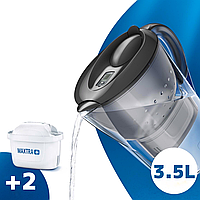 Фильтр для воды Brita Marella XL Кувшин для очистки воды Черный 3,5 л + картридж 2 шт