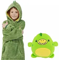Детская игрушка-плед, трансформирующаяся в худи с капюшоном Huggle Pets Зеленый