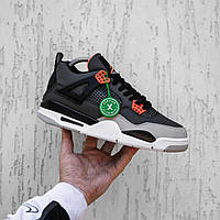 Мужские демисезонные кроссовки Nike Air Jordan 4 Retro (серые) высокие повседневные кроссы 2431 Найк vkross