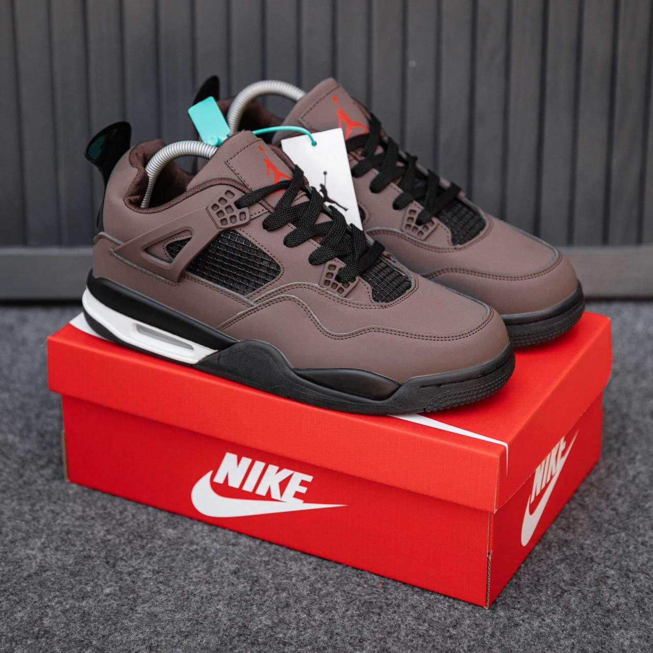 Чоловічі кросівки Nike Air Jordan 4 Retro (коричневі) високі повсякденні кроси 2493 Найк vkross