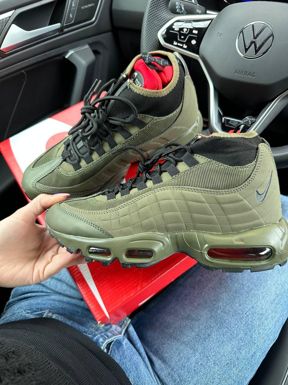 Чоловічі кросівки Nike 95 Sneakerboot Green (зелені) модні демісезонні кроси NK059 Найк vkross