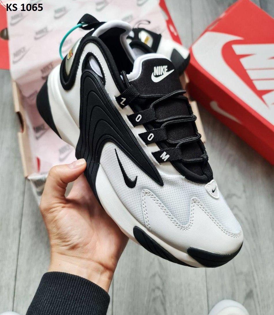Чоловічі кросівки Nike Air Zoom 2K (чорно-білі) модні повсякденні кроси KS 1065 Найк vkross
