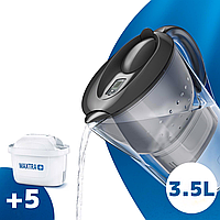 Фильтр Brita Marella XL 3,5 л Кувшин для очистки воды Черный со сменными картриджами 5 шт