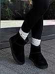 Чоловічі стильні уги Ugg Mini Black Suede (чорні) модне зимове взуття UG075 Уги топ, фото 4