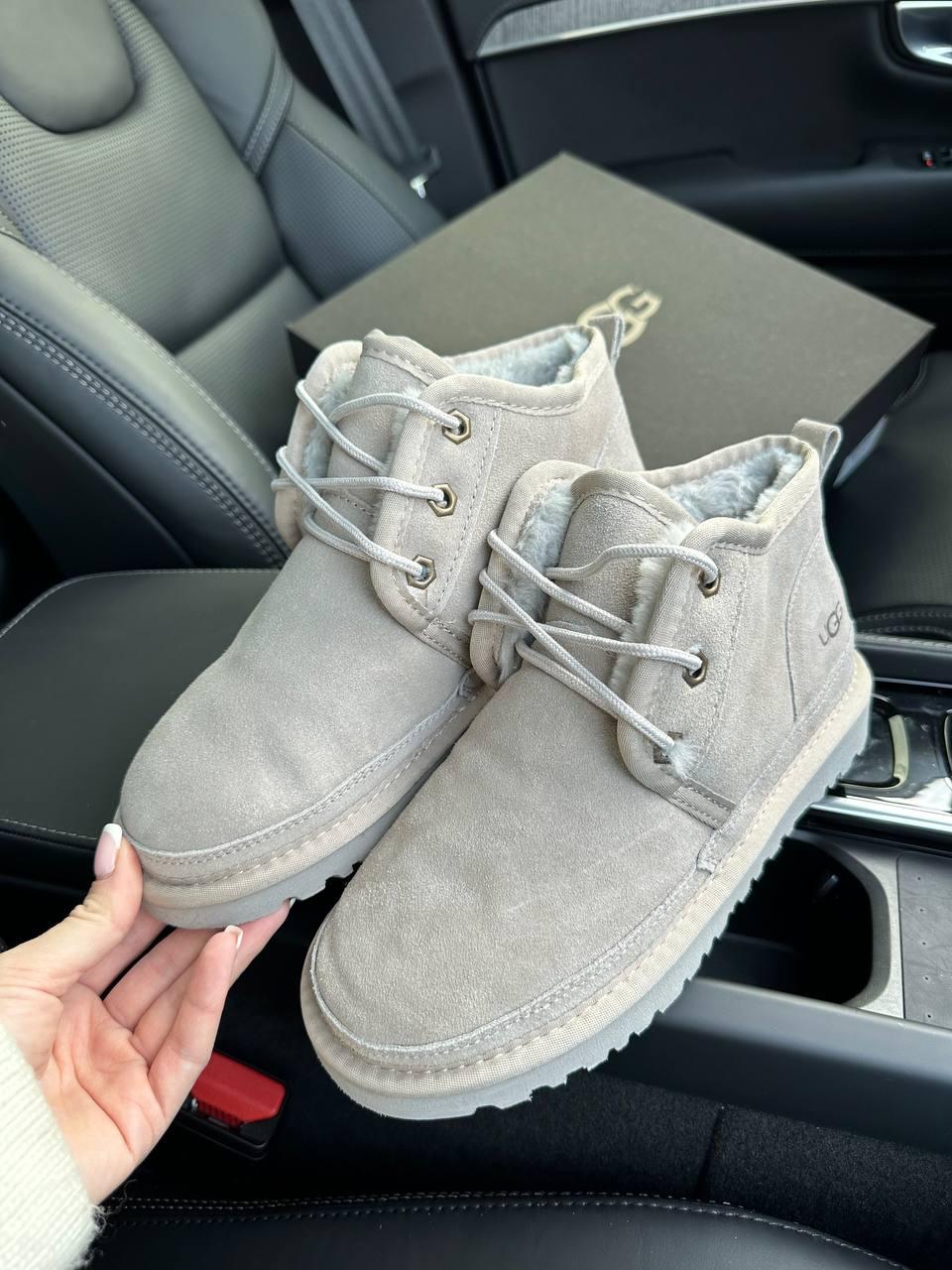 Жіночі стильні уги Ugg Neumel "Grey" (бежеві) модне зимове взуття UG080 Уги топ, фото 1