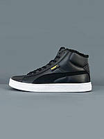 Женские зимние кроссовки Puma Corduroy Classic Mid Black Winter Fur (черные) высокие кроссовки арт7614 Пума 38