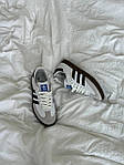 Чоловічі осінні кросівки Adidas Samba White/Black (білі) стильні повсякденні кроси AS026 Адідас топ, фото 10