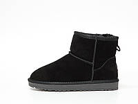 Женские стильные угги UGG Mini (черные) модная зимняя обувь 14517 Угги vkross