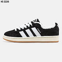 Мужские зимние кроссовки Adidas Campus 00s (черные) спортивные повседневные кроссы KS 2226 Адидас cross